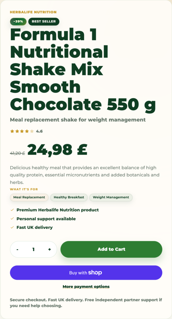 Product page detail